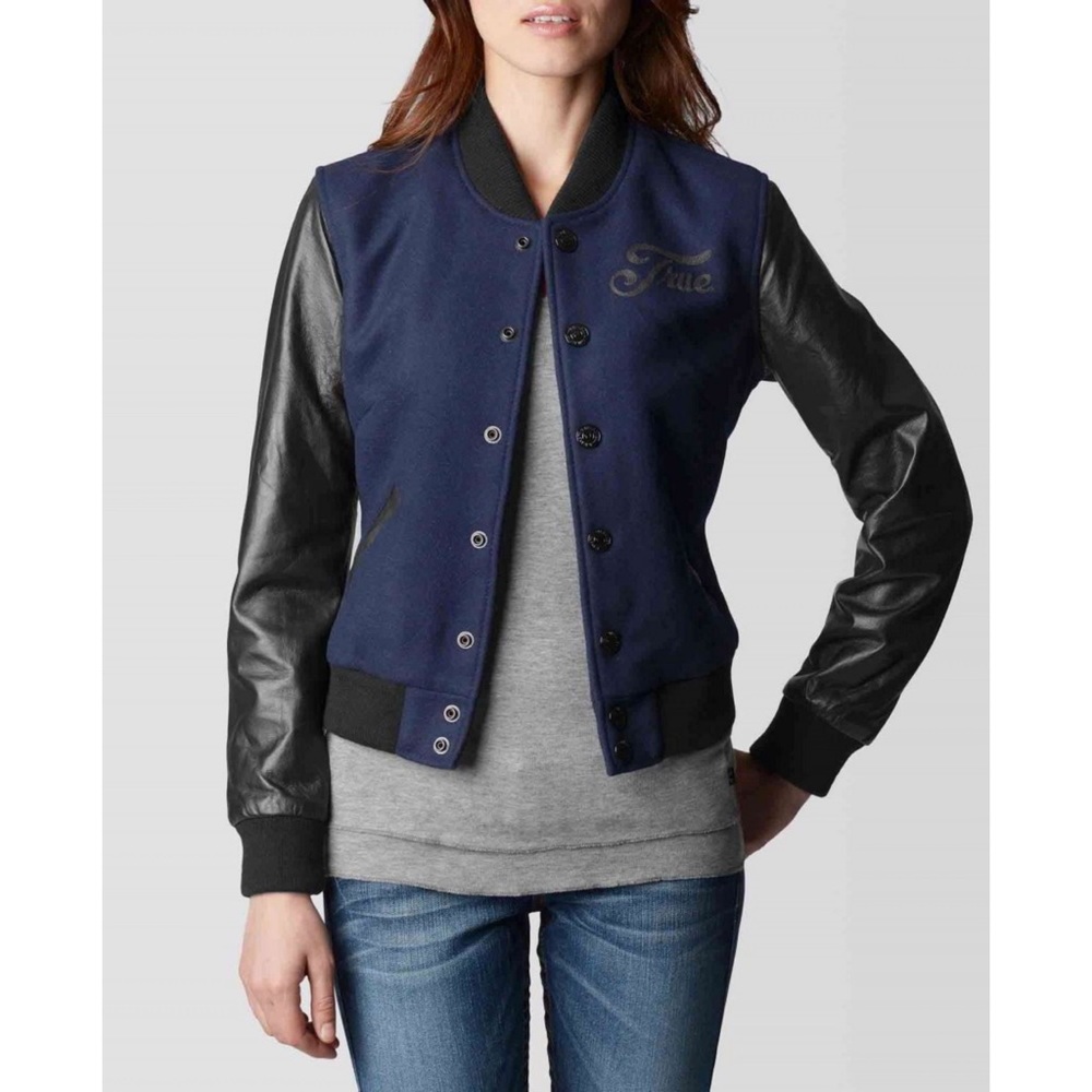 NWOT True Religion Richie Varsity Letterman Jacket Size S Women